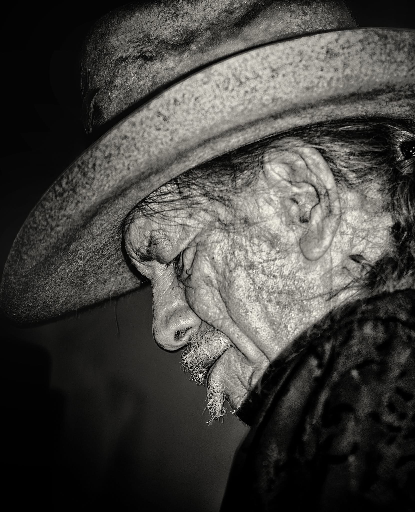 Black-and-white portrait of two-time Blues Music Award winner Watermelon Slim